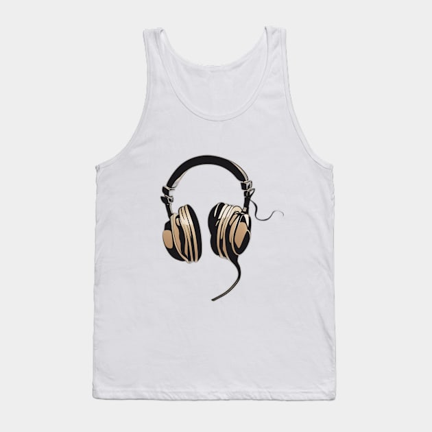 Headphone Beige Shadow Silhouette Anime Style Collection No. 401 Tank Top by cornelliusy